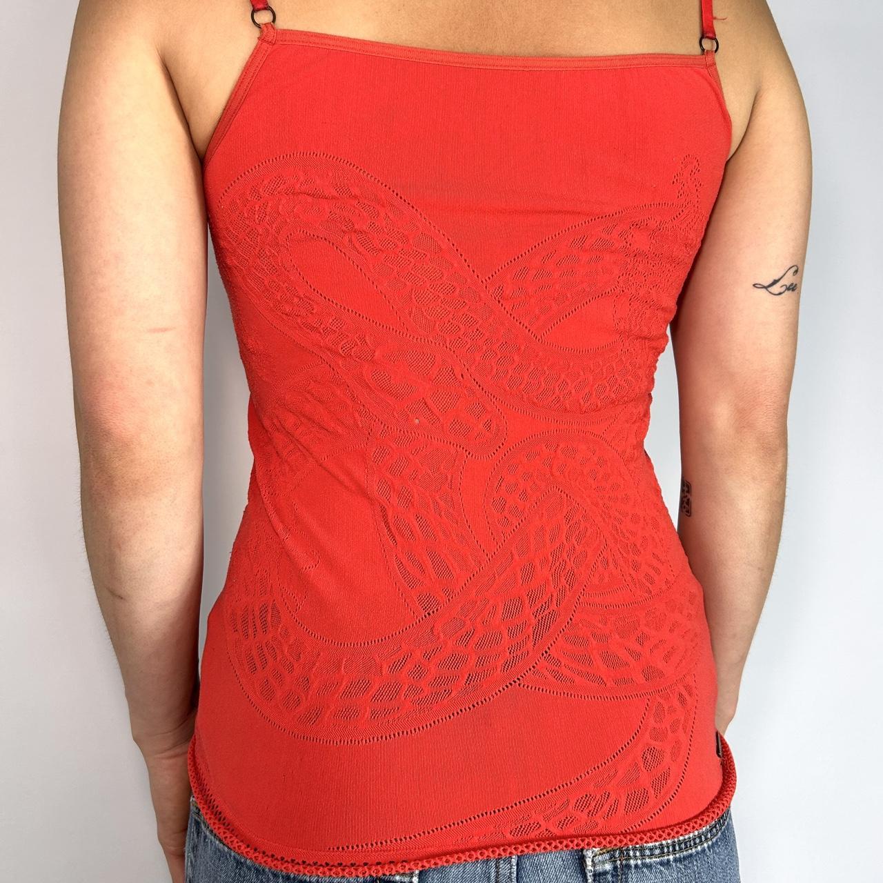 Just Cavalli Coral Fishnet Top (XS/S)