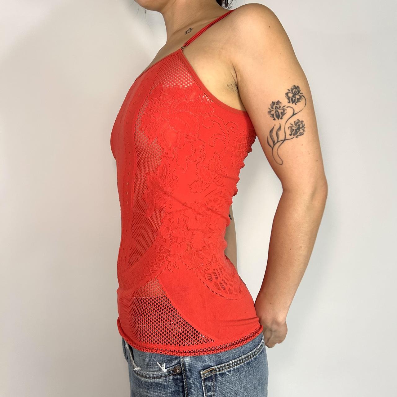 Just Cavalli Coral Fishnet Top (XS/S)