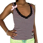Just Cavalli Pink Striped Tank (XS/S)
