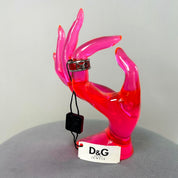 NWT D&G Dolce & Gabbana Red Silver Snakeskin Ring (5)