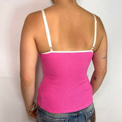 D&G Dolce & Gabbana Pink Ribbed Cami (XS/S)