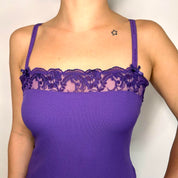 D&G Dolce & Gabbana Purple Ribbed Cami (S/M)
