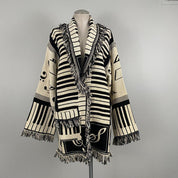 Piano Keys Reversible Tapestry Sweater Jacket (L)