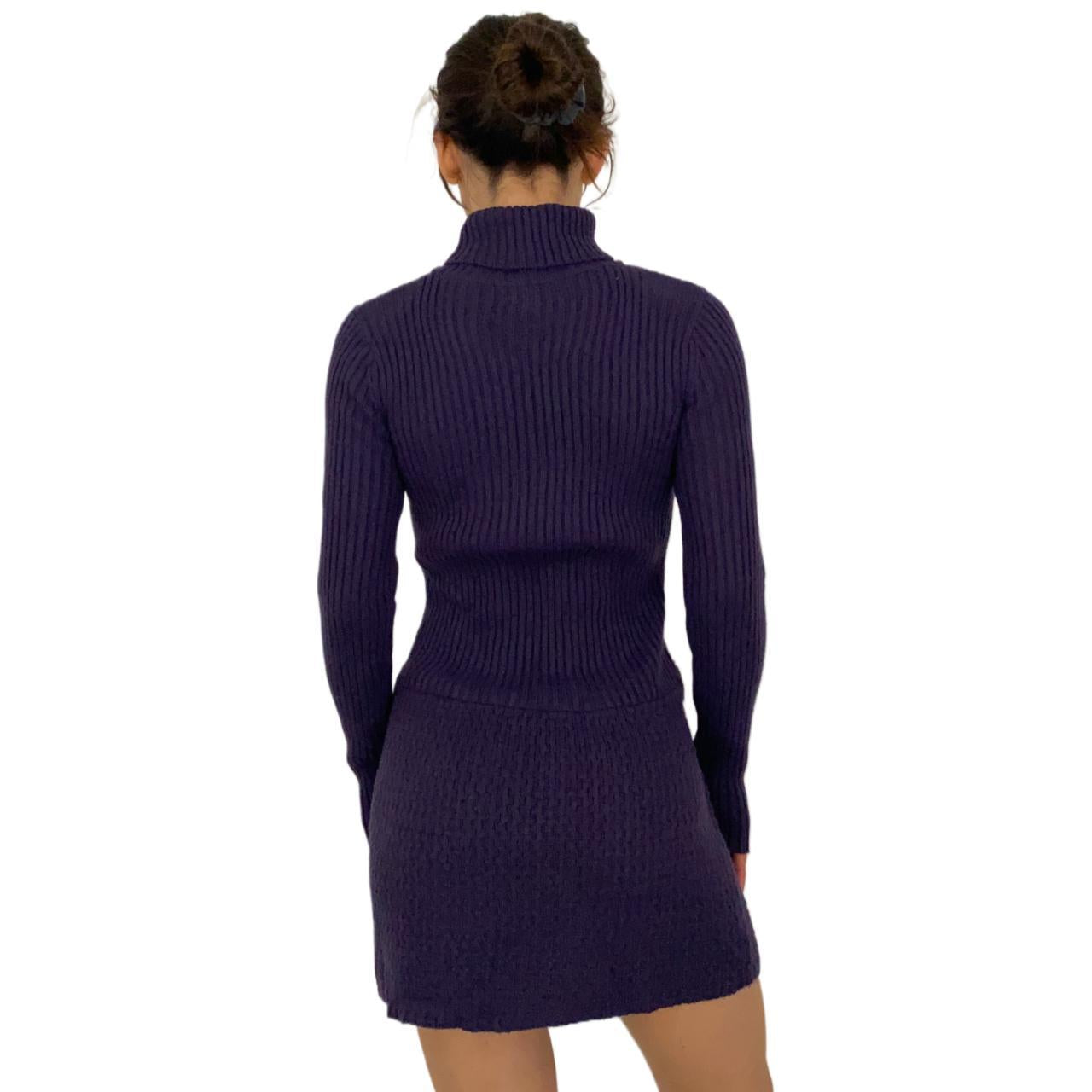 Grape Purple Mini Sweater Dress (S)