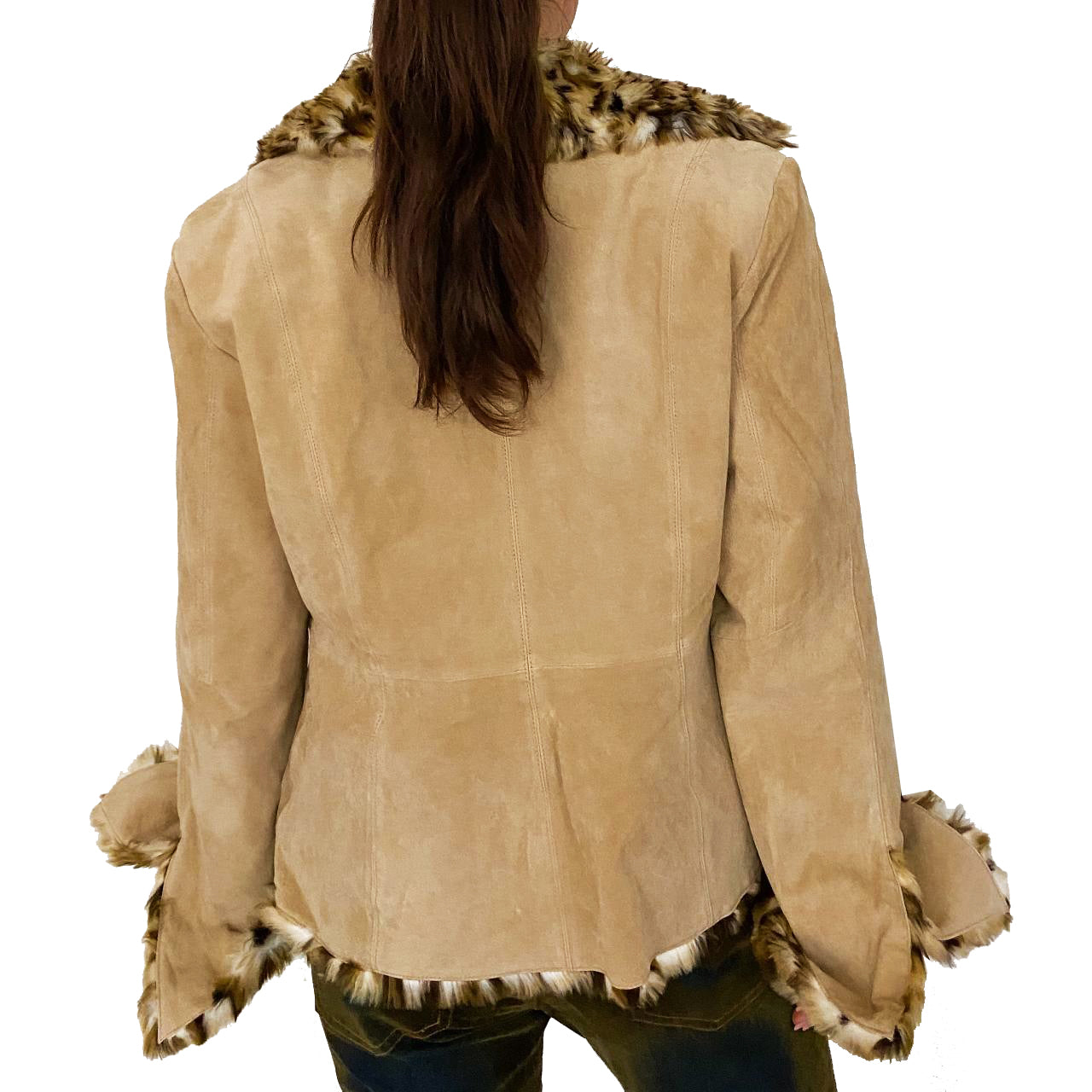 Suede Faux Fur Jacket (L)