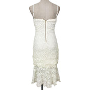French Connection White Lace Midi Dress (S)