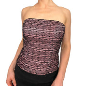 Cache Lace Embellished Strapless Top (S)