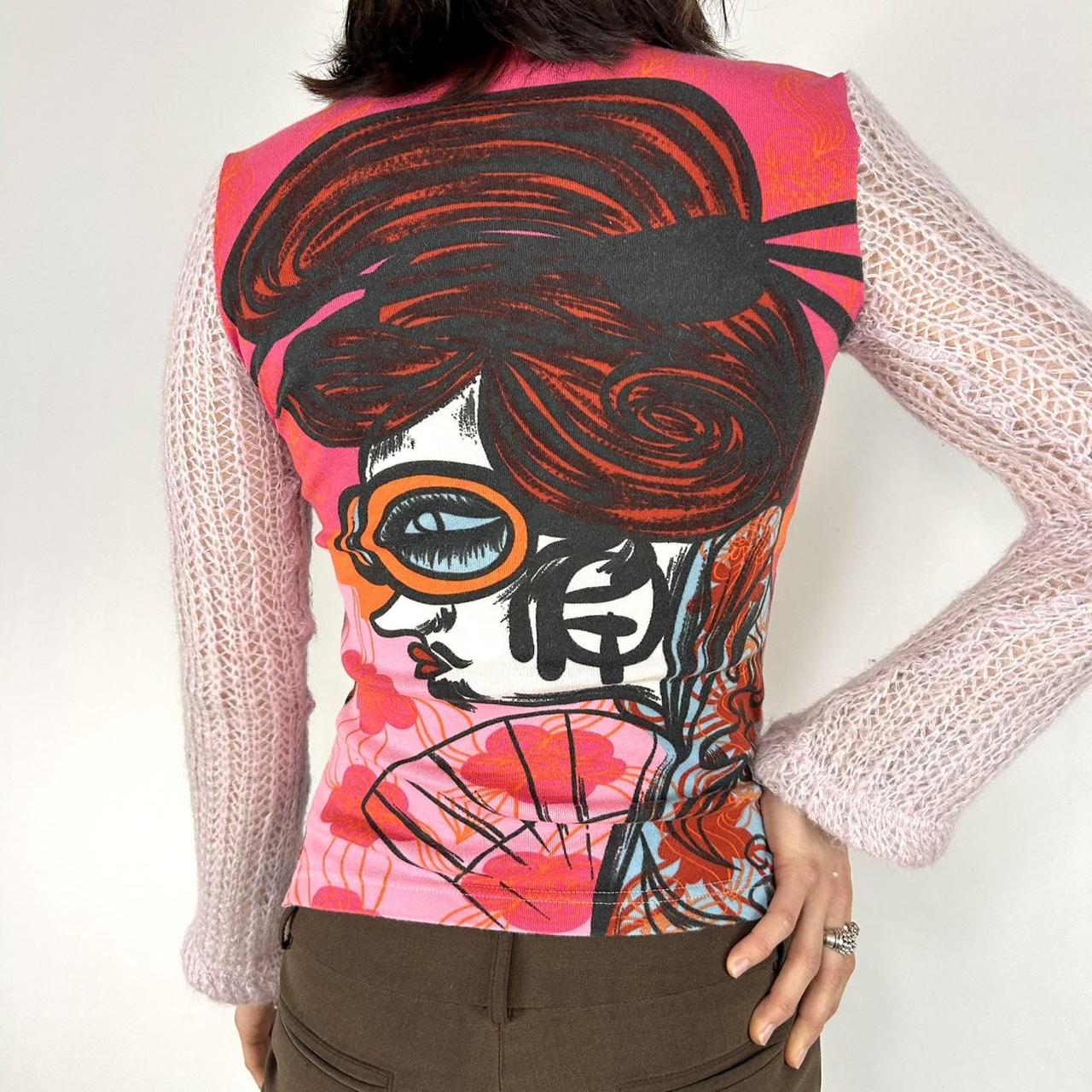 Custo Barcelona Pink Long Sleeve Top (S/M)