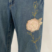 Rose Applique Jeans - Large