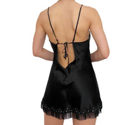 Fringe Party Silk Slip (S)