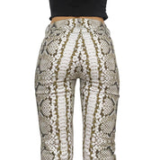 Mid-Rise Green Reptile Pants (S)