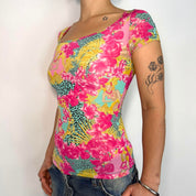Versace Baroque Tropical Leopard Top (S/M)