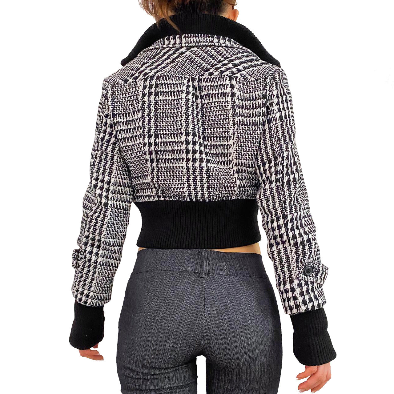 Houndstooth Cropped Jacket (M)