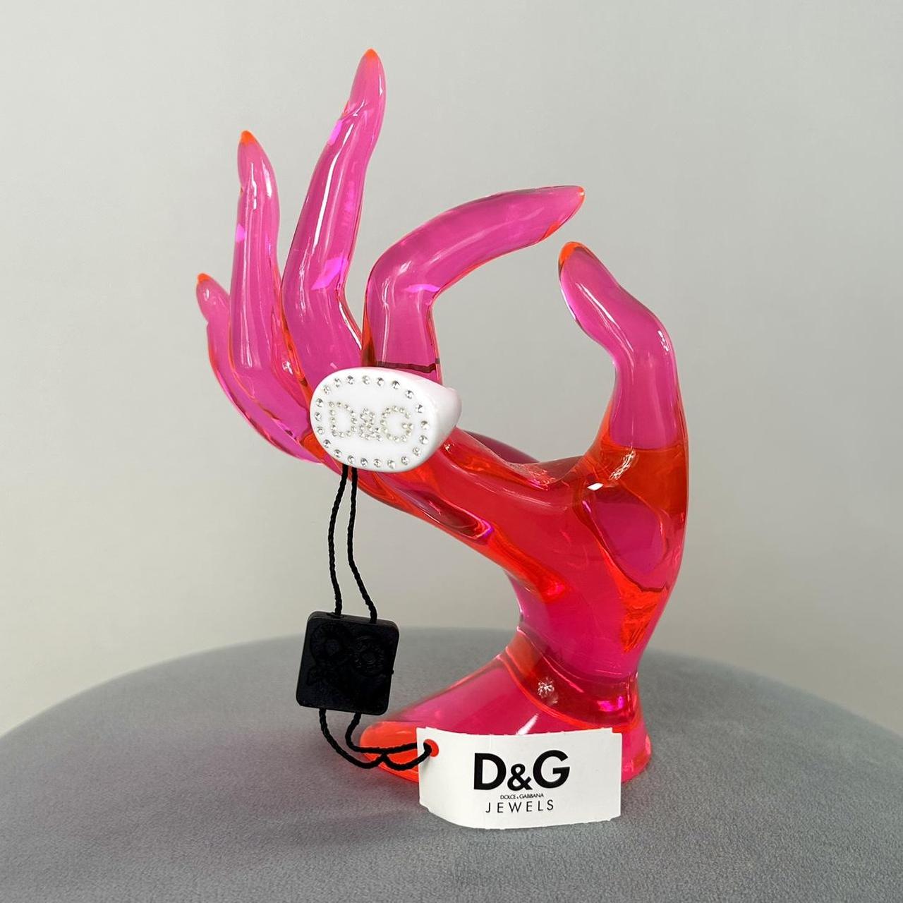 NWT D&G Dolce & Gabbana White Rhinestone Ring (8)