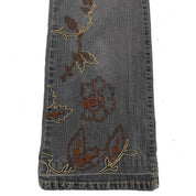 2000's Floral Embroidered Mid-Rise Jeans (M)