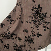 Flocked Velvet Floral Midi Skirt (S)