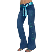 2000s Embellished Mid Rise Flares (XS)