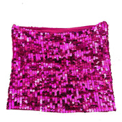 Y2K Pink Sequin Knit Tube Top (M)