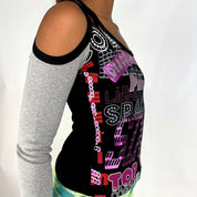 NWT Miss Sixty Y2K Gray Disco Top (M)