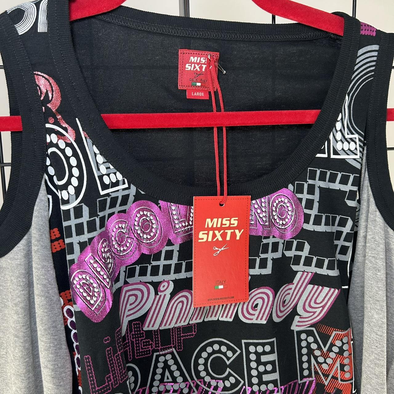 NWT Miss Sixty Y2K Gray Disco Top (M)