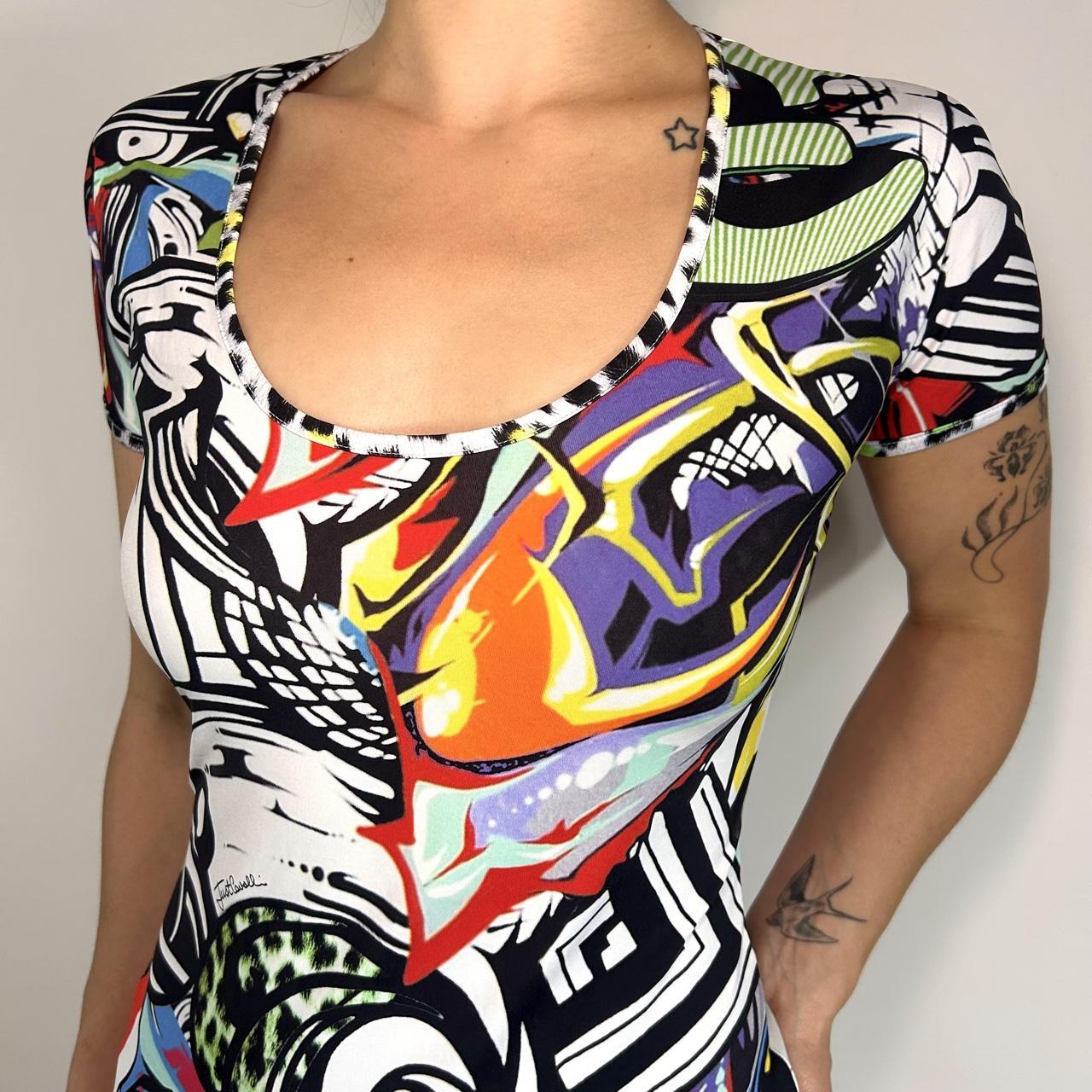 NWT Just Cavalli Graffiti Top (S)