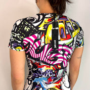 NWT Just Cavalli Graffiti Top (S)