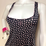 Blumarine Black and Pink Polka Dot Dress (M)
