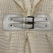 White Furry Long Duster Sweater (L)