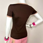 Blumarine Y2K Brown and Pink Top (S/M)