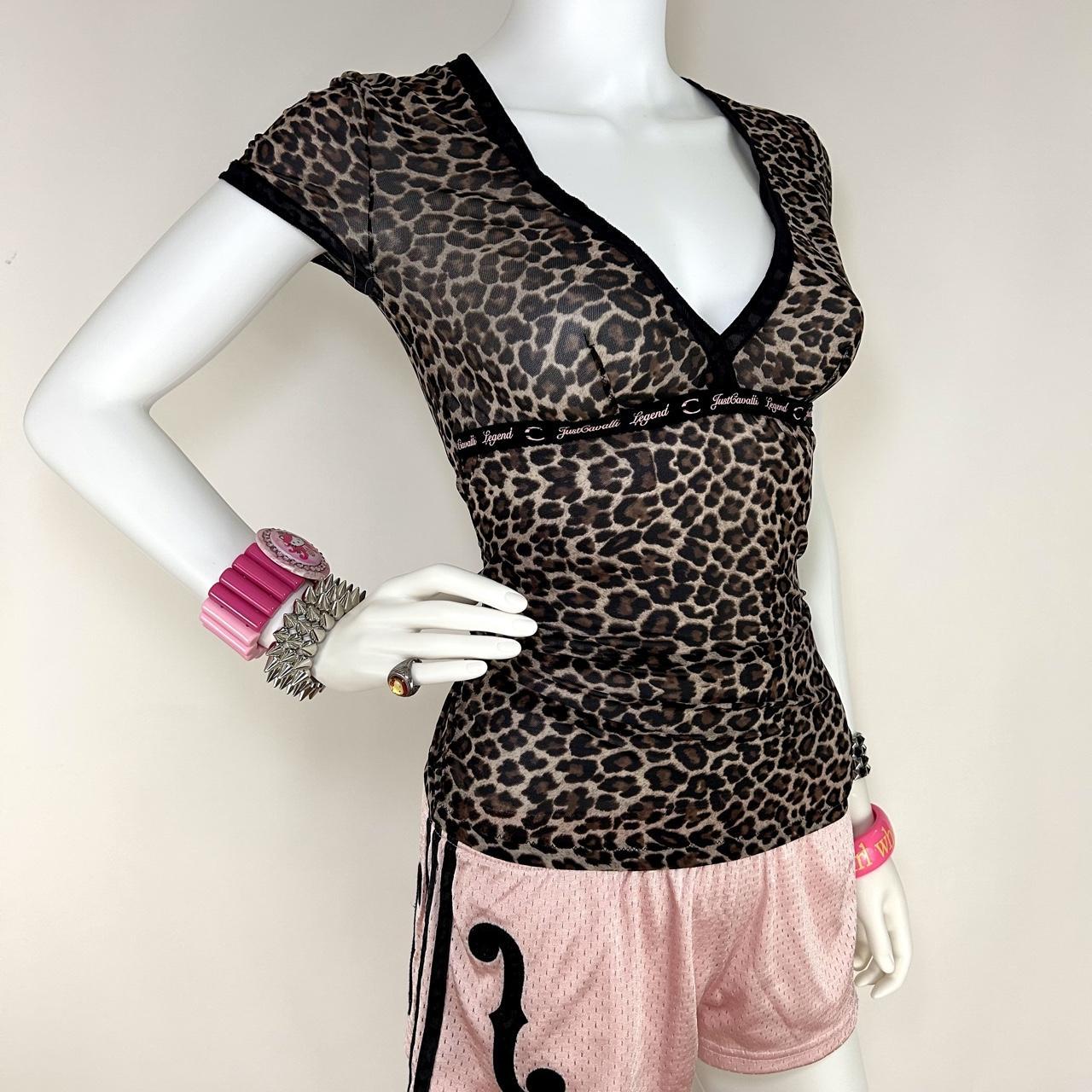 Just Cavalli Mesh Leopard Top (S/M)