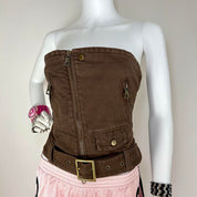 Dsquared2 Brown Cargo Tube Top (S)