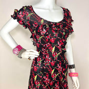 Blumarine Black Floral Dress (S)