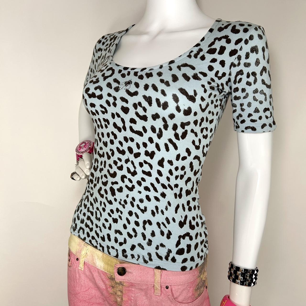 Blumarine Blue Leopard Top (S/M)