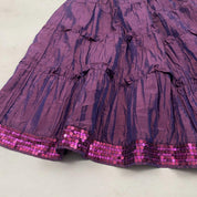 Purple Sequin Taffeta Midi Skirt (S/M)