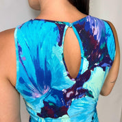 Blumarine Y2K Blue Floral Tank Top (S/M)