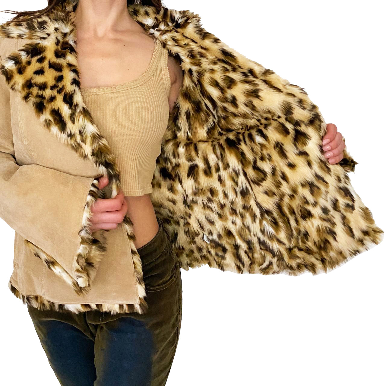 Suede Faux Fur Jacket (L)