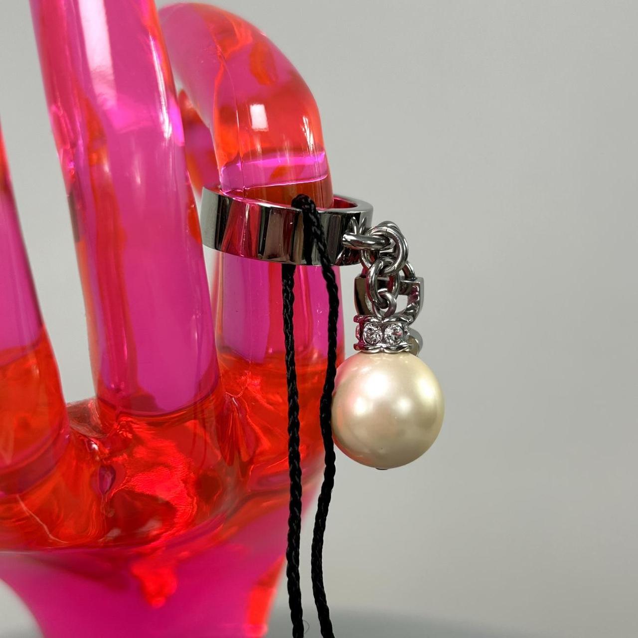 NWT D&G Dolce & Gabbana Silver Pearl Charm Ring (5)