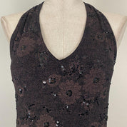 Brown & Black Embellished Floral Dress (M/L)