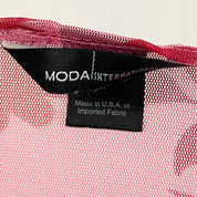 2000s Moda International Pink Floral Mesh Top (M)
