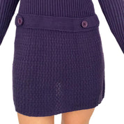 Grape Purple Mini Sweater Dress (S)