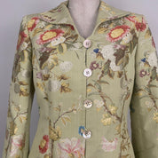 Flower & Butterfly Pistachio Jacket (M)