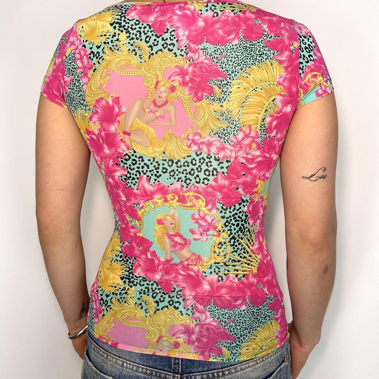 Versace Baroque Tropical Leopard Top (S/M)