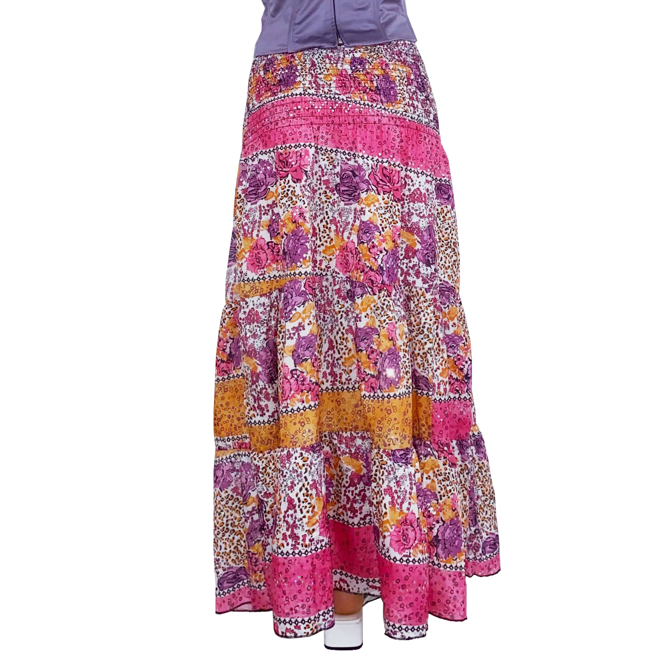 Smocked Sequin Cottage Skirt (M)