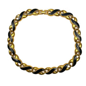 Vintage Avon Black & Gold Necklace / Earring Set