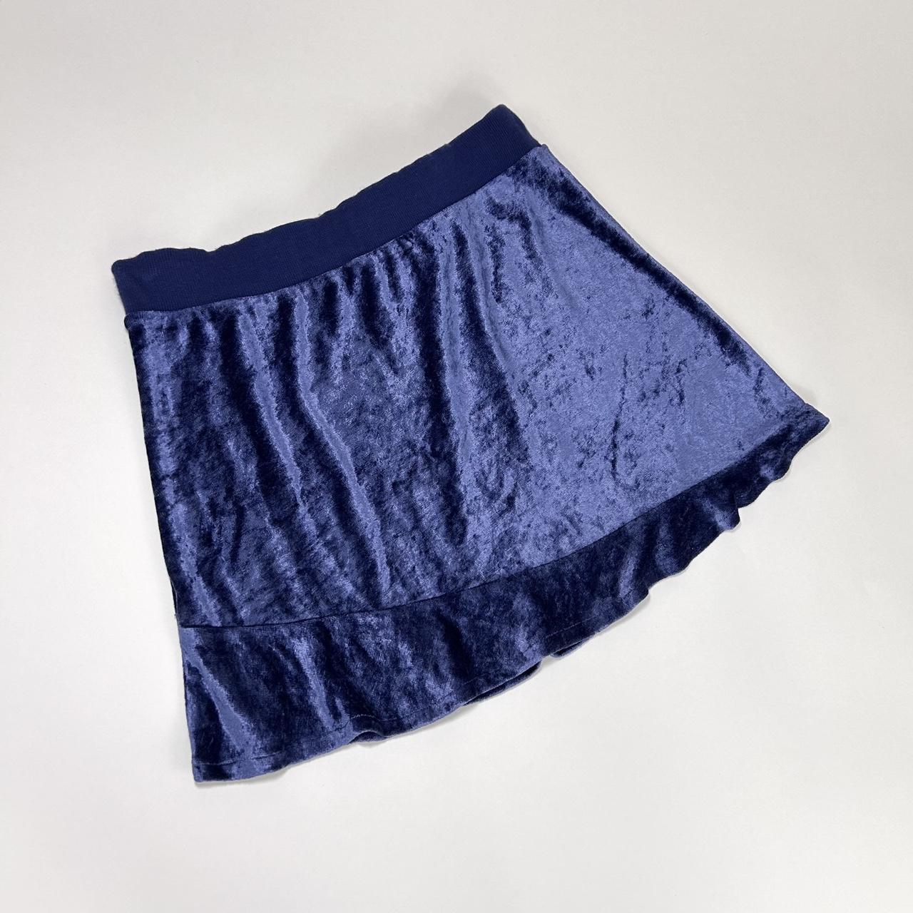 Blumarine Blue Velour Mini Skirt (XS)