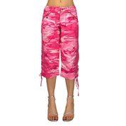 2000s Hot Pink Camo Cargo Capris (S)