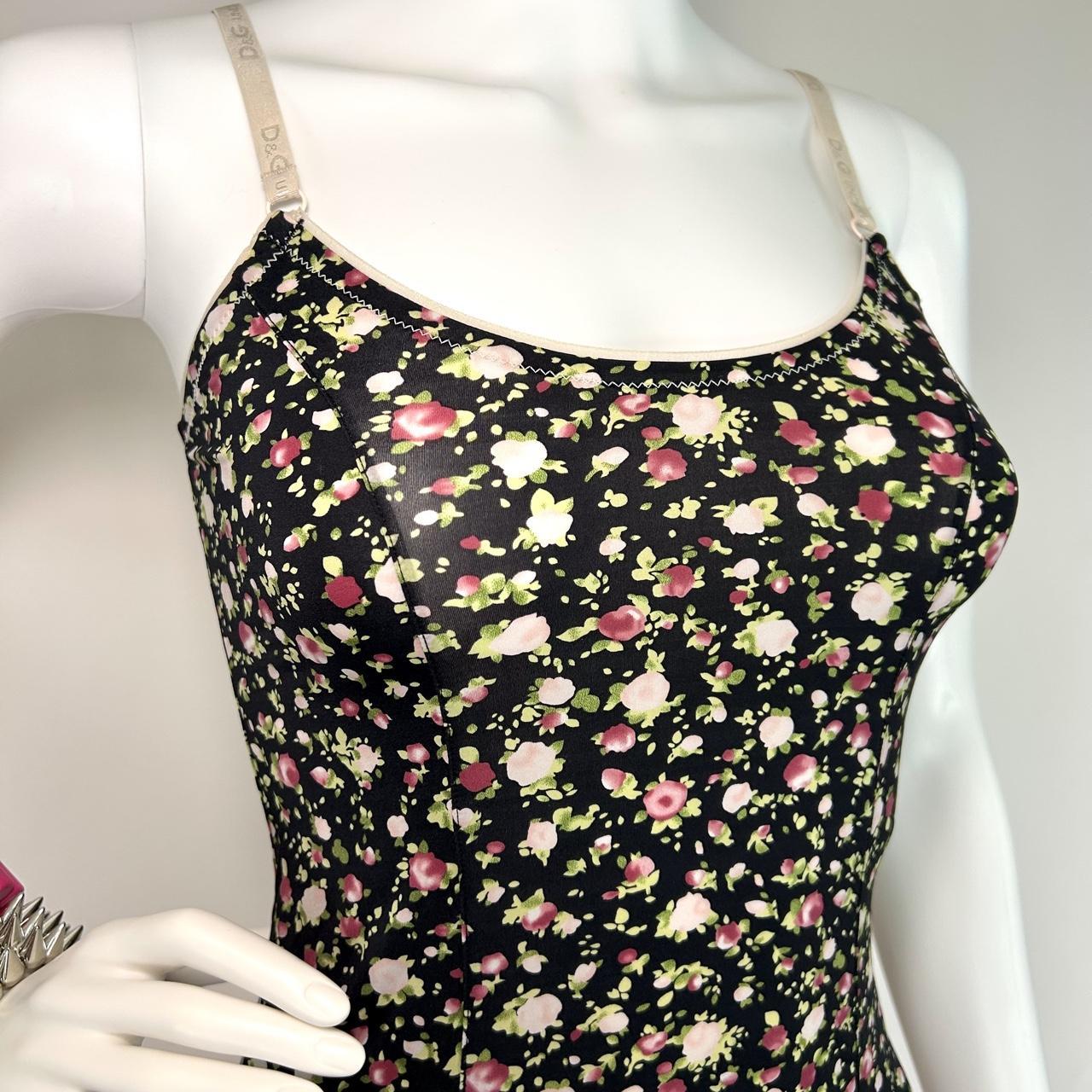 D&G Dolce & Gabbana Black Floral Cami (XS/S)