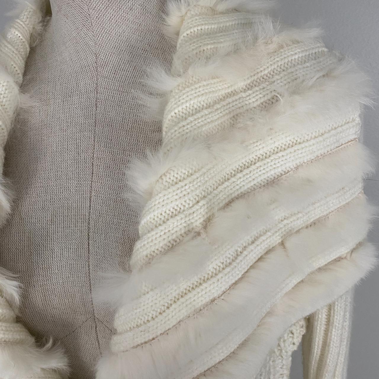 Furry White Knit Duster (L)