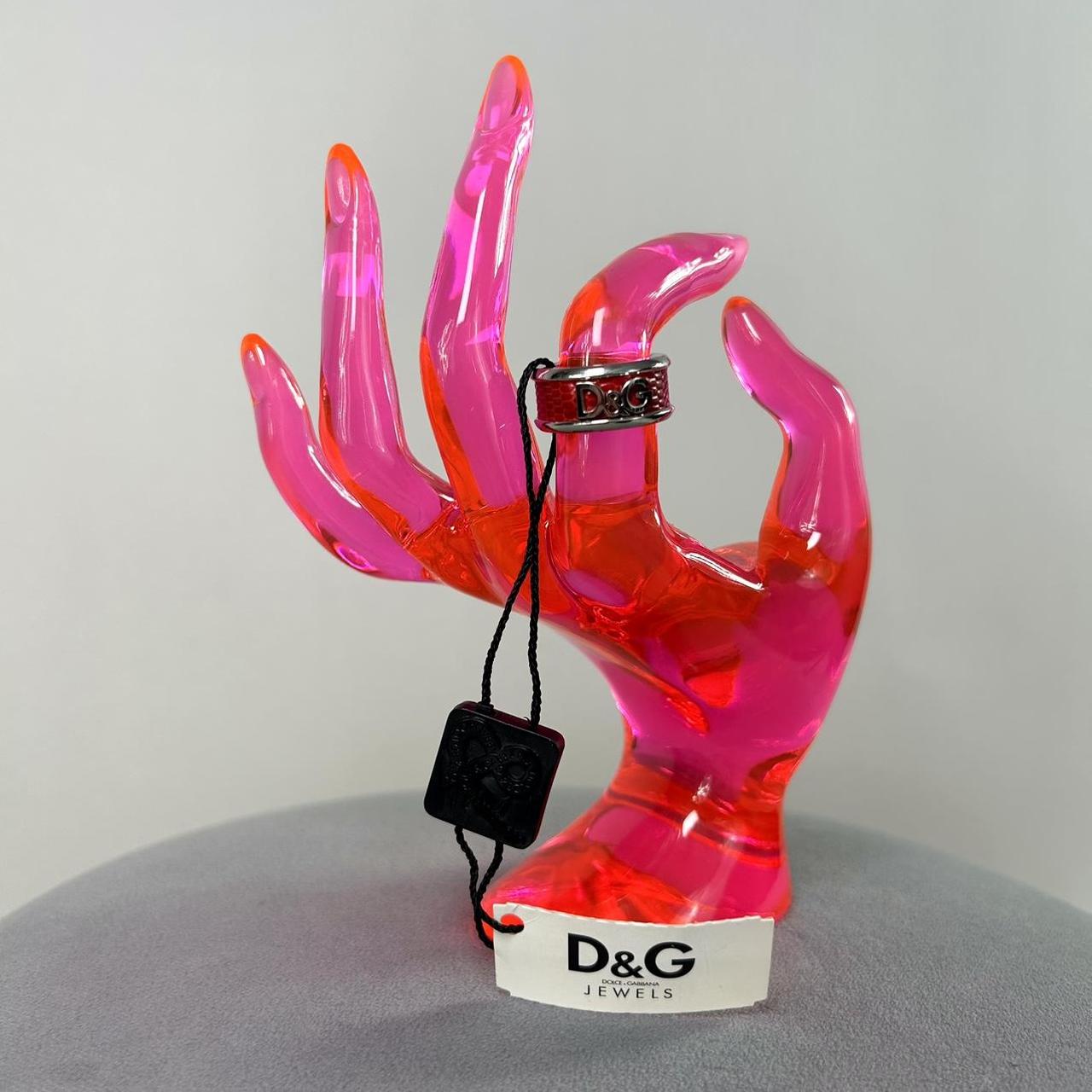 NWT D&G Dolce & Gabbana Red Silver Snakeskin Ring (5)