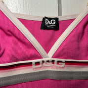 D&G Dolce & Gabbana Pink Ribbed Cami (XS/S)